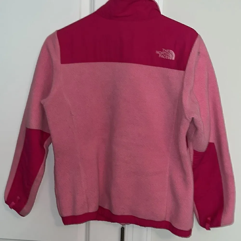 Pink Girls heavy North Face fleece zipper snowboard ski kids jacket L Denali